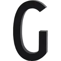 Design Letters Aluminiumsbokstav - G - Svart - - OneSize - Aluminiumsbokstav