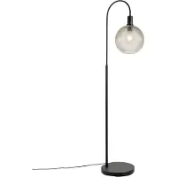 QAZQA Design gulvlampe sort med røykglass - Chico