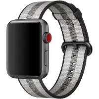 Apple Vevd nylonrem i svart (stripete) for 42 mm etui (MQVR2ZM/A)