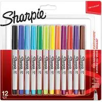 Sharpie Permanent Markers | Ultra Fine Point | Assorted Colours | 12 Count