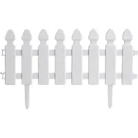24hShop Lavt gjerde for blomsterbed - Hvit