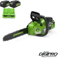 Greenworks GD24X2CS36K4X motorsag 2x24 V 36 cm, 2 batterier 4,0 Ah + lader