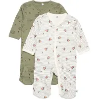 Pippi Baby Jumpsuiter - Nattdrakter - 2-pack - Deep Lichen Green - - 68 - Jumpsuit