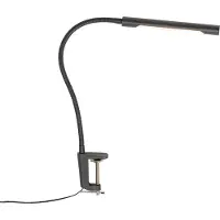 QAZQA Klemmebordlampe svart inkludert LED med berøringsdimmer - Lionard
