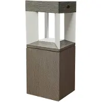 LES JARDINS LED-solcellesokkellampe Teckalu sensor teak/ hvit