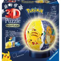 Ravensburger 3D Puslespill/Lampe - 74 Brikker - Ø12,9 cm - Pokém - - OneSize - Puslespill