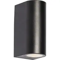 QAZQA Moderne utendørs vegglampe sort plast oval 2-lys - Baleno