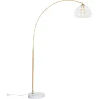 QAZQA Smart buelampe messing med klart glass inkl. WiFi G95 - Arc