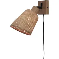 Good&Mojo Vegglampe Java, natur, stikkontakt, bambus