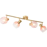 QAZQA Art Deco-spotlight gull med rosa glass 4-lys - Vidro