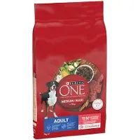 Purina One Medium/Maxi Adult Okse & ris - 7 kg