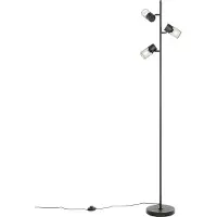QAZQA Industriell gulvlampe sort 3-lys - Jim