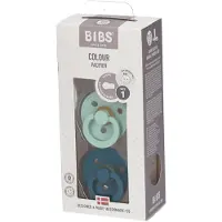 BIBS Colour Smokker - Str. 1 - 2-pack - Rund - Nordic Mint/Fores - - OneSize - Smokk