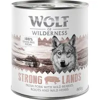 Wolf of Wilderness Økonomipakke: Adult 12 x 800 g - Strong Lands - Svin