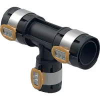 Geberit T-stykke FlowFit red PPSU 75-63-75mm