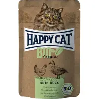 Happy Cat økologisk Pose 6 x 85 g - økologisk Kylling & økologisk And