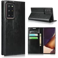 Mtp Products Samsung Galaxy Note20 Ultra Lommebok-deksel i Lær med Stativ - Svart