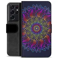 Mtp Products Samsung Galaxy S21 Ultra 5G Premium Lommebok-deksel - Fargerik Mandala