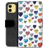Mtp Products iPhone 11 Premium Lommebok-deksel - Hjerter