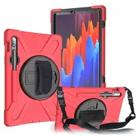 Mtp Products Samsung Galaxy Tab S7/S8 Heavy Duty 360 Deksel med Håndrem - Rød