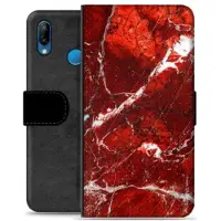 Mtp Products Huawei P30 Lite Premium Lommebok-deksel - Rød Marmor