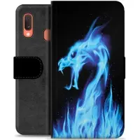 Mtp Products Samsung Galaxy A20e Premium Lommebok-deksel - Blå Flamme Drage
