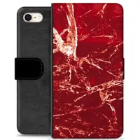 Mtp Products iPhone 7/8/SE (2020)/SE (2022) Premium Lommebok-deksel - Rød Marmor