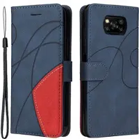 Mtp Products Bi-Color Series Xiaomi Poco X3 Pro/X3 NFC Lommebok-deksel - Blå