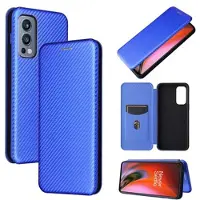 Mtp Products OnePlus Nord 2 5G Flip-deksel - Carbon Fiber - Blå