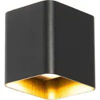 QAZQA Moderne vegglampe sort inkl. LED IP54 kvadratisk - Evi