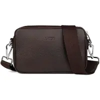 Aarni Crossbody Bag, mørkebrun, sølvglidelås