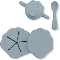 Konges Sløjd Spisesett - Silikon - 3 Deler - Light Blue - - OneSize - Spisesett