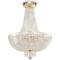 Maytoni Bella lysekrone, gullfarget, krystall, Ø 50 cm