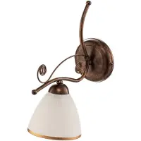 Lamkur Vegglampe Roma i hvitt og brunt