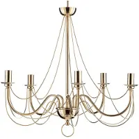 Domiluce Lysekrone Retro, femarmet 75 cm, gull