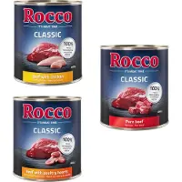 Rocco Classic 6 x 800 g - Topseller mix: Storfe, Storfe/Fjærkrehjerter, Storfe/Kylling