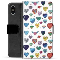 Mtp Products iPhone X / iPhone XS Premium Lommebok-deksel - Hjerter