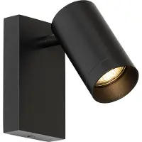 QAZQA Smart vegglampe svart justerbar med bryter inkl. Wifi GU10 50mm - Jeana Luxe
