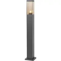 QAZQA Smart utendørs stolpelampe mørkegrå med røyk 80 cm inkl. WiFi P45 - Malios