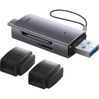 Baseus Lite Series SD/TF minnekortleser, USB + USB-C (grå)