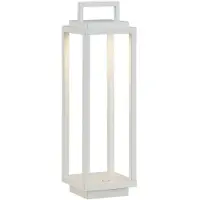 LUCANDE LED utendørslampe Mirina, hvit, oppladbart batteri, berøringsdimmer