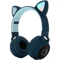 Mtp Products Sammenleggbar Bluetooth Cat Ear Barn Hodetelefoner - Grønn