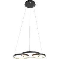 QAZQA Hengende lampe sort inkl. LED 3-trinns dimmbar 3-lys - Rondas