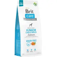 Brit Over Care Junior Large Kornfritt Laksefôr Til Store Raser 3 Måneder-2 år 25kg 12kg