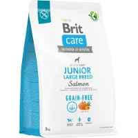 Brit Kornfritt Juniorfôr Med Laks For Store Hunderaser 3 Måneder-2 år 25kg 3kg