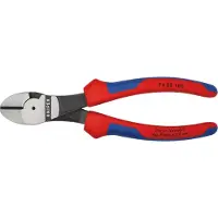 Knipex 74 02 180, Diagonal tang, Kromvanadiumstål, Plast, Blå, Rød, 180 mm, 273 g