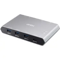 Aten 2x4 USB-C Gen2 Peripheral Sharing Switch USB-hub - 4 porter - Grå