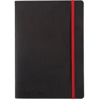 Oxford Black by Black n' Red - Notisbok - A5 (148 x 210 mm) - 72 ark / 144 sider - ekstrahvit papir - linjert - svart perm
