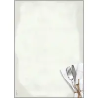 Sigel designpapir, DIN A4, 90 g/m², Menu Food-motiv, fint papir, for blekkskrivere, laserskrivere og kopimaskiner - 1 stk (DP125)