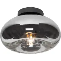 QAZQA Smart taklampe svart med røykglass inkl. WiFi P45 - Ayesha